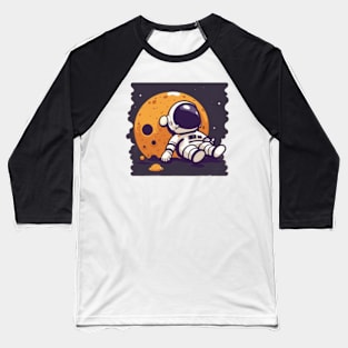 Astronaut laying on the moon Baseball T-Shirt